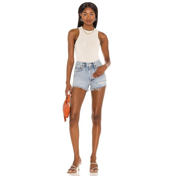 AGOLDE Parker Distressed Denim Short Freewheeling Womens Size 25 High Rise Boho - Picture 1 of 10